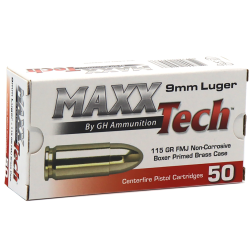 Maxxtech 9MM, 115gr, FMJ 50rds