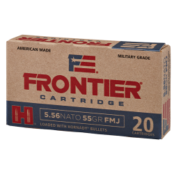 Frontier Cartridge Military Grade Centerfire Rifle 5.56x45mm NATO 62 gr FMJ 20 Per Box/ 25 Cs FR260