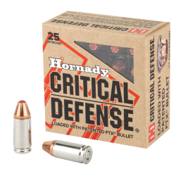 Hornady Critical Defense  9mm Luger 115 gr Hornady Flex Tip eXpanding (FTX) 25 Per Box/ 10 Cs 90250