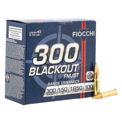 Fiocchi Range Dynamics 300 Blackout 150 gr Full Metal Jacket Boat-Tail (FMJBT) 100 Bx/ 5 Cs