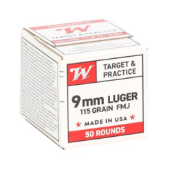 Winchester USA Target & Practice Handgun Ammunition 9mm Luger 115