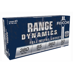 Fiocchi Range Dynamics 380 Auto 95 Grain FMJ