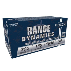 Fiocchi Rifle Shooting Dynamics Rifle Ammunition .300 AAC Blackout 150gr FMJBT 1925 fps 50/ct