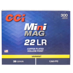 CCI 962 Mini-Mag Varmint 22LR 36gr Jacketed Hollow Point 300 Per Box