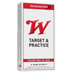 Winchester Target Handgun Ammunition 10mm Auto 180 gr. FMJ 1080 fps 50/ct