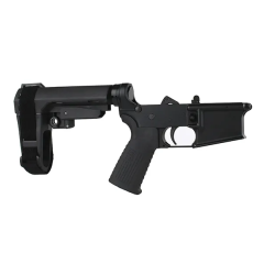 BC-15 | Complete Pistol Lower Assembly With Pistol Brace | Multi-Caliber (Black Anodized)-Default