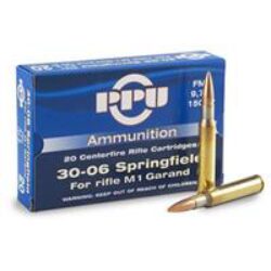 PPU Standard Rifle  30-06 Springfield 150 gr Full Metal Jacket (FMJ) 20 Per Box/ 10 CsPP3006G