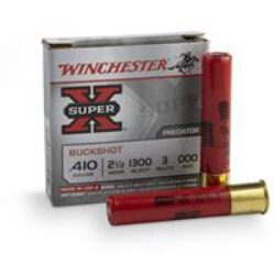 Winchester Ammo Super X  410 Gauge 2.50 3 Pellets 1300 fps 000 Buck Shot 5 Bx/50 Cs XB41000