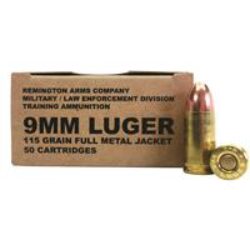 Remington Ammunition Overrun 9mm Luger 115 GR Full Metal Jacket (FMJ) 50 Bx/ 10 Cs B9MM3