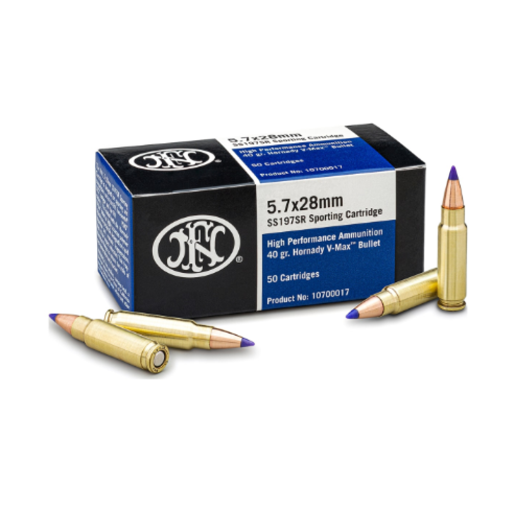 FN High Performance  5.7x28mm 40 gr Hornady V-Max (VMX) 50 Per Box/ 40 Cs 10700017 SS197sr