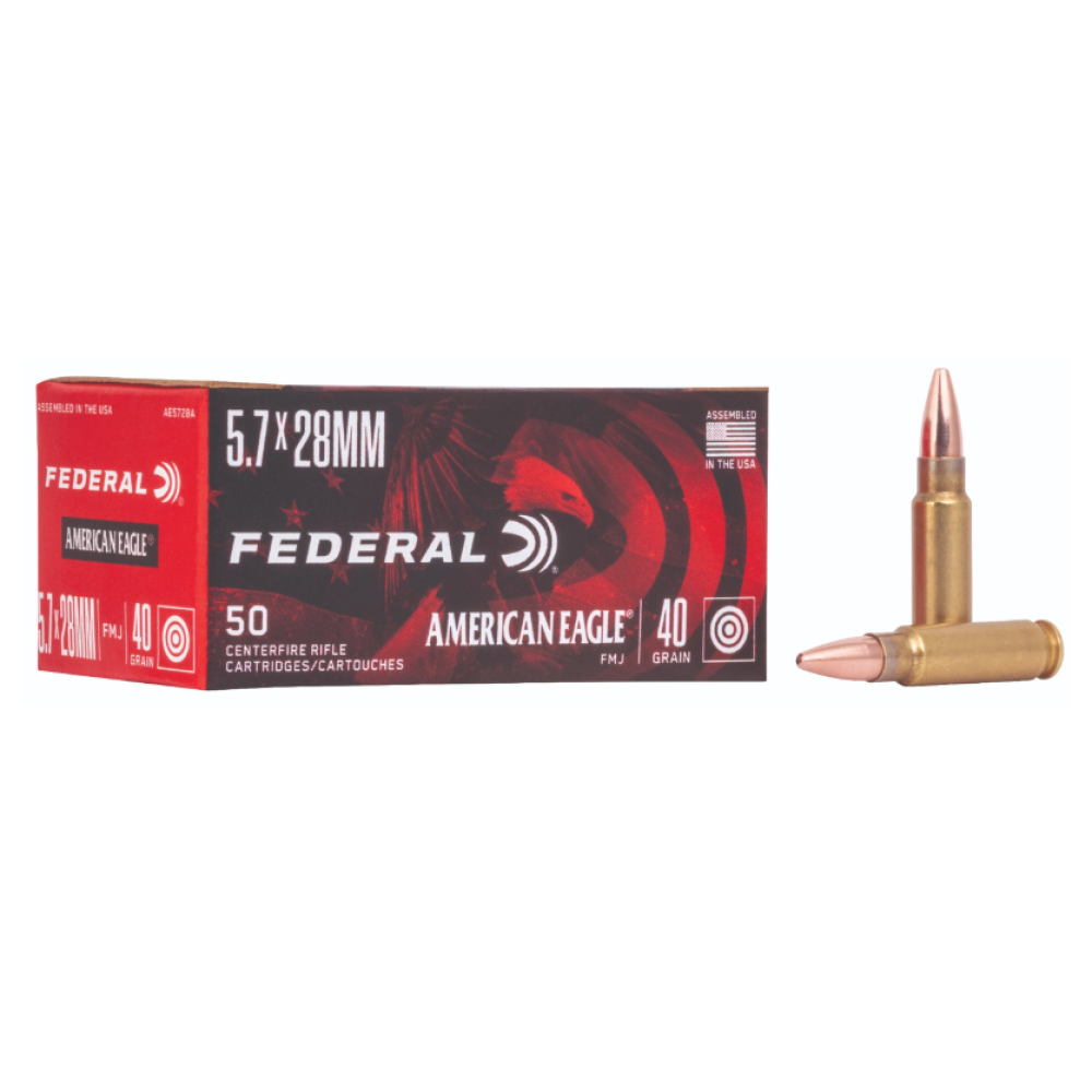 Federal American Eagle Handgun 5.7x28mm 40 gr Full Metal Jacket (FMJ) 50 Per Box/ 10 Cs AE5728A