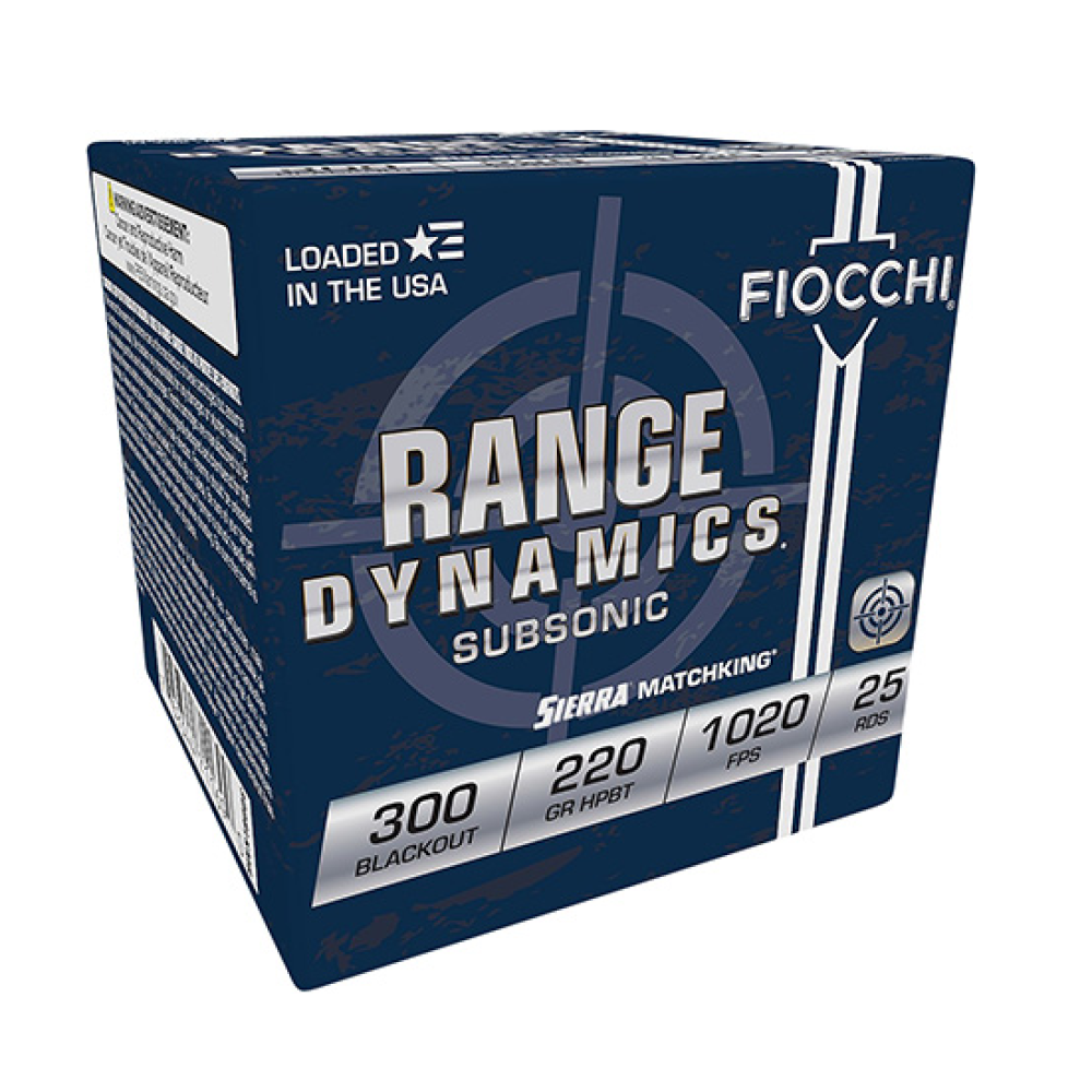 Fiocchi Range Dynamics  300 Blackout 220 gr Sierra MatchKing BTHP 25 Per Box/ 20 Cs 300BLKMB