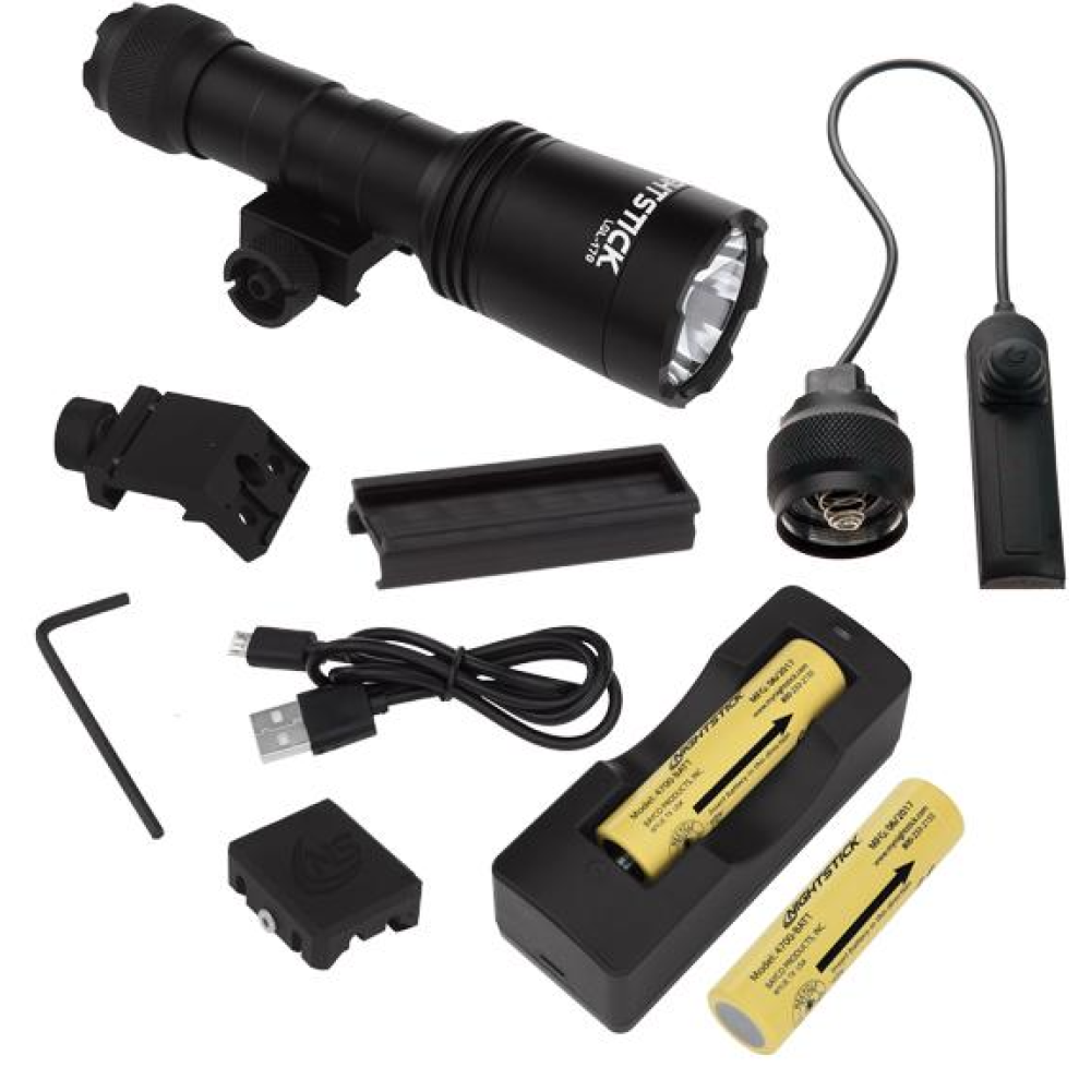 Nightstick Rechargeable Full-Size Long Gun Light Kit w/Std & Offset Picatinny Mount