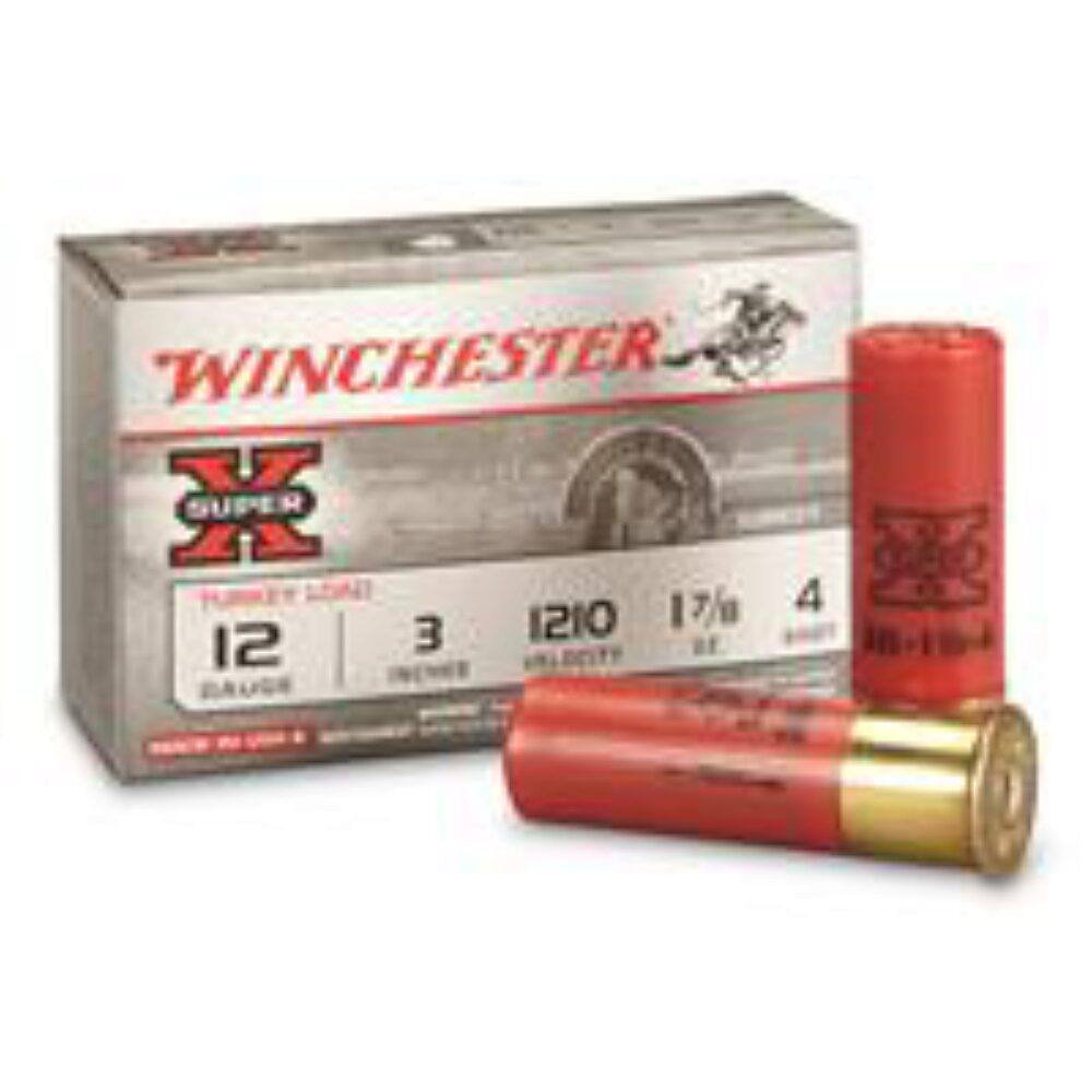 Winchester Ammo Super X Magnum Turkey 12 Gauge 3 1 7/8 oz 1210 fps Copper-Plated 5 Shot 10 Bx/10 Cs