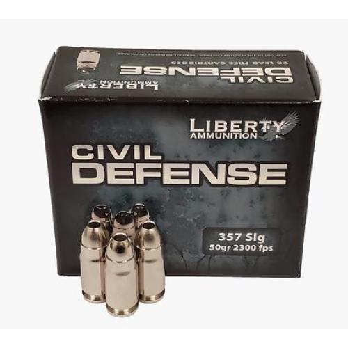 Civil Defense .357 SIG 50GR Copper Mono, Frag HP Lead Free 20RD