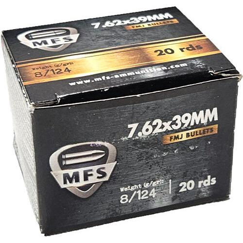 MFS 7.62X39 124GR FMJ 20RD 50BX/CS