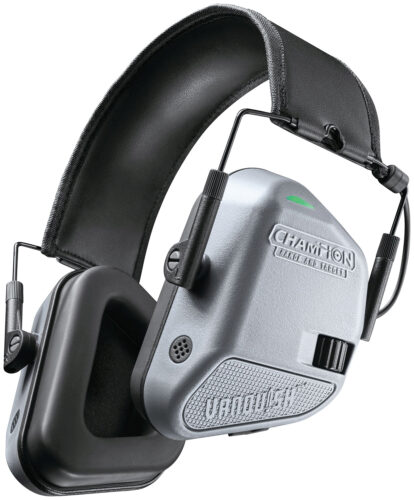 Champion Targets 40978 Vanquish Electronic Hearing Muff Over the Head Gray Soft Cushion Ear Cups with Black Headband & Adjustable Volume for Adults Champion Targets 40978 Vanquish Electronic Hearing Muff Over the Head Gray Soft Cushion Ear Cups with Black Headband & Adjustable Volume for Adults