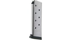 CMC Products 17130 Railed Power Mag  Stainless Steel with Black Base Pad Detachable 8rd 45 ACP for 1911 Government