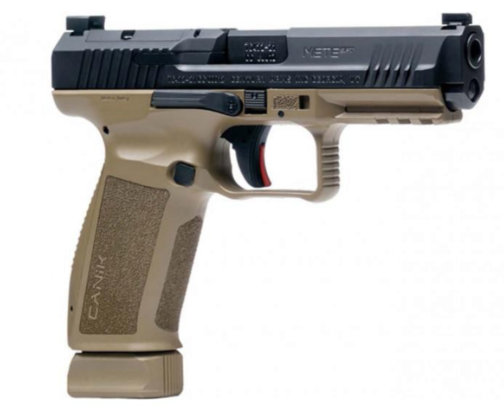 Canik HG5636N Mete SFT 9mm Luger 4.46 20+1,18+1 Flat Dark Earth Finish Frame with Serrated Black Nitride Steel with Optic Cut Slide, Interchangeable Backstrap Grip & Picatinny Rail