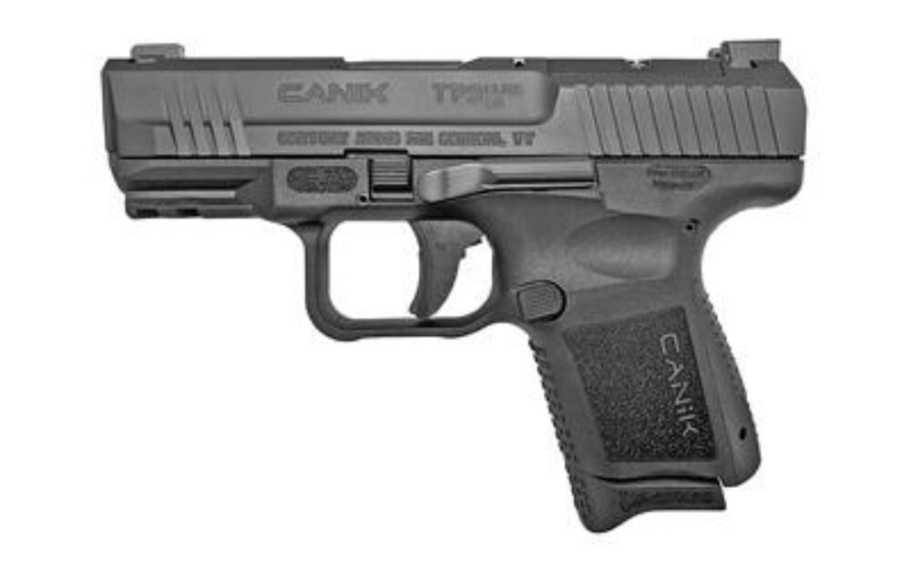 Canik HG5643N TP9 Elite Subcompact 9mm Luger Caliber with 3.60 Barrel, 15+1 or 12+1 Capacity, Black Finish with Picatinny Rail, Serrated Nitride Finish Steel Slide & Interchangeable Backstrap Grip