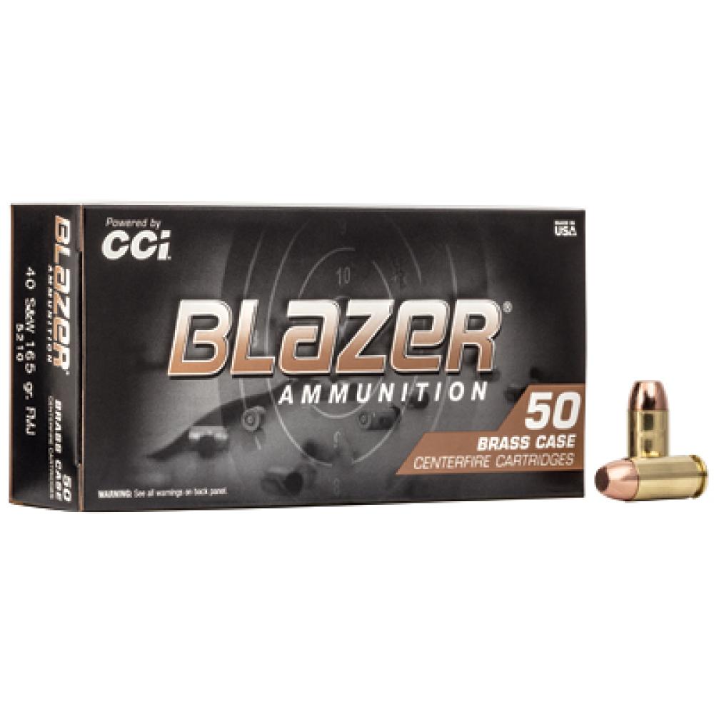 Blazer Ammunition, Blazer Brass, 40 S&W, 165 Grain, Full Metal Jacket, 50 Round Box
