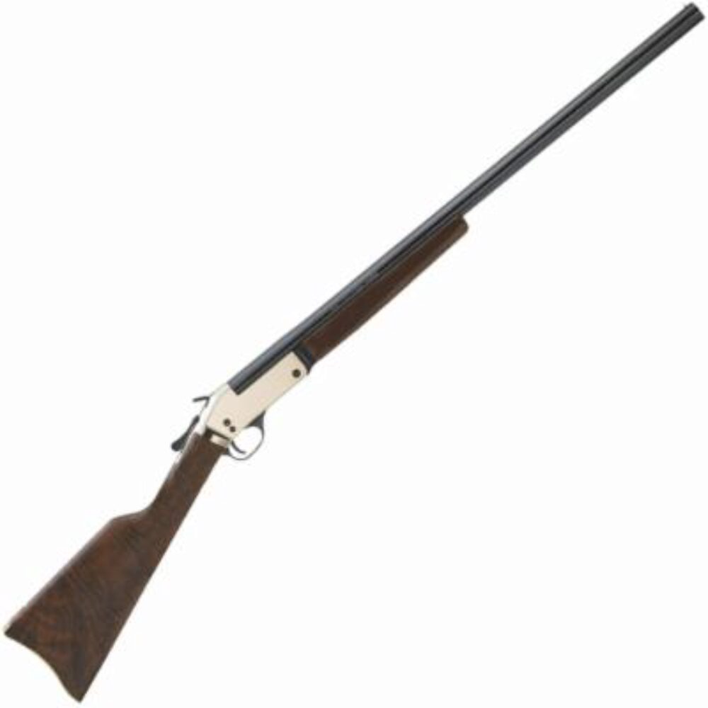 Henry H015B12 Single Shot  12 Gauge with 28 Blued Barrel, 3.5 Chamber, 1rd Capacity, Polished Brass Metal Finish & American Walnut Stock Right Hand (Full Size)