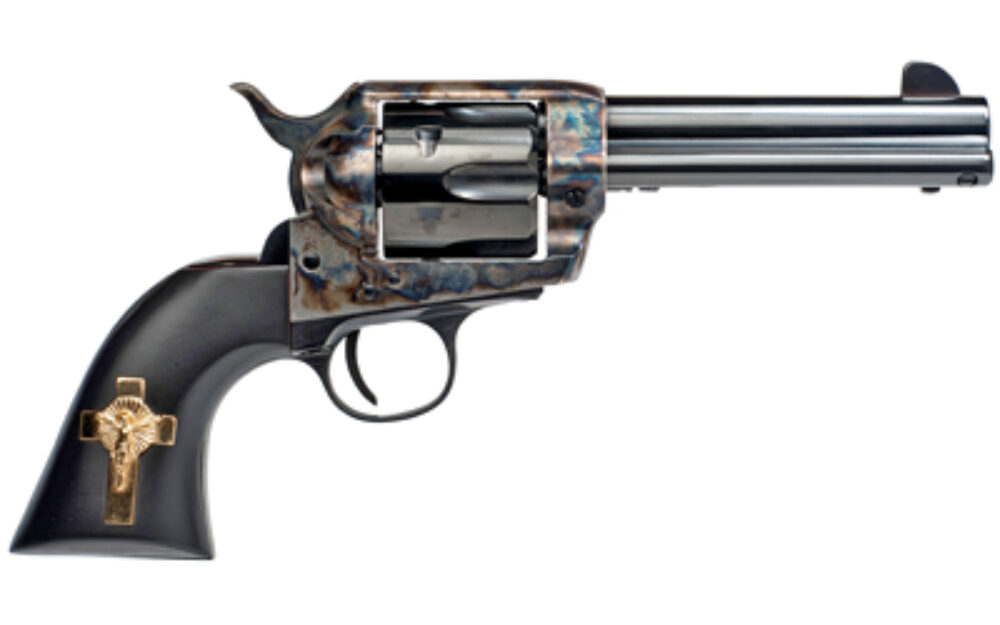 CIMARRON HOLY SMOKER .45LC FS 4.75" CC/BL GOLD CROSS BLACK