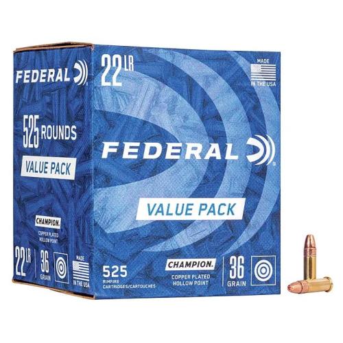 Federal Premium Champion Training - Rimfire .22 Long Rifle 36 Grain Copper Plated Hollow Point Rim