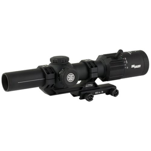 Sig Sauer, Tango MSR, Rifle Scope, 1-8X24mm Second Focal Plane, 30mm Maintube, MSR-BDC8 Illuminated MOA Reticle, Black, Includes ALPHA-MSR Cantilvered