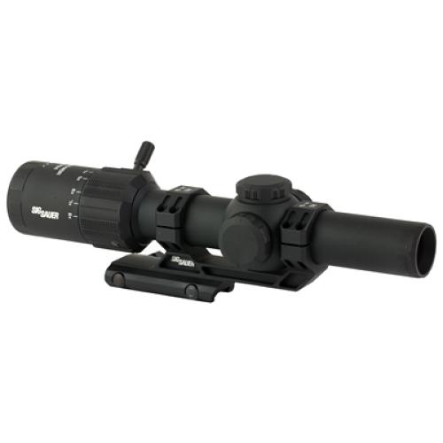 Sig Sauer, Tango MSR, Rifle Scope, 1-8X24mm Second Focal Plane, 30mm Maintube, MSR-BDC8 Illuminated MOA Reticle, Black, Includes ALPHA-MSR Cantilvered
