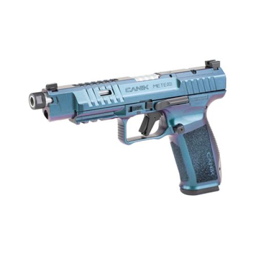 CANIK, METE SFX Pro, Striker Fired, Semi-automatic, Polymer Frame Pistol, Full Size, 9MM, 5.74" Threaded Barrel, 1/2x28, Matte Finish, Stingray Cerakote, 3 Dot White Sights, Flared Magwell, Optic Ready, 2 Magazines, (1) 20 Round and (1) 18 Round, Inc