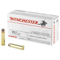 Winchester USA HANDGUN .357 Magnum 110 grain Jacketed Hollow Point Centerfire Pistol Ammunition