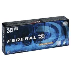 Federal Premium Power-Shok .243 Winchester 100 Grain Jacketed Soft Point Centerfire Rifle Ammunition