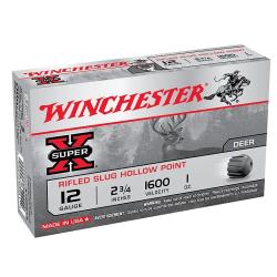 Winchester SUPER-X Shotshell 12 Gauge 2 3/4 in Shotgun Slugs Ammunition for Deer, Big Game