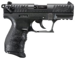 Walther Arms 5120700 P22 Q 22 LR Caliber with 3.42 Threaded Barrel, 10+1 Capacity, Black Finish Picatinny Rail Frame, Serrated Matte Black Tenifer Zinc Alloy Slide & Interchangeable Backstrap Grip