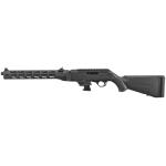 Ruger, PC Carbine, Semi-automatic Rifle, 9MM, 16.12" Fluted/Threaded Heavy Barrel, Black, Synthetic Stock, M-LOK Handguard, Adjustable Ghost Ring Rear Sight, Protected Blade Front Sight, 10 Rounds, Takedown
