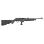 Ruger, PC Carbine, Semi-automatic Rifle, 9MM, 16.12" Fluted/Threaded Heavy Barrel, Black Finish, Synthetic Stock, Adjustable Ghost Ring Rear Sight, Protected Blade Front Sight, 17 Rounds, Takedown