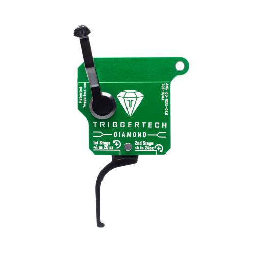TriggerTech Diamond  Two-Stage Flat Clean Trigger Green w/Black Parts Finish for Remington 700 RH