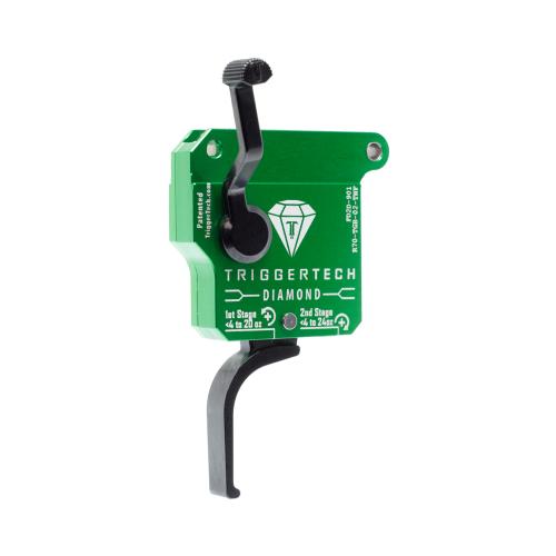 TriggerTech Diamond  Two-Stage Flat Clean Trigger Green w/Black Parts Finish for Remington 700 RH