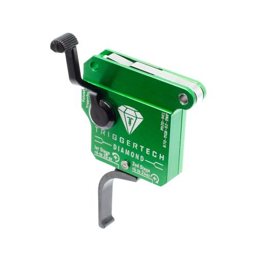 TriggerTech Diamond  Two-Stage Flat Clean Trigger Green w/Black Parts Finish for Remington 700 RH