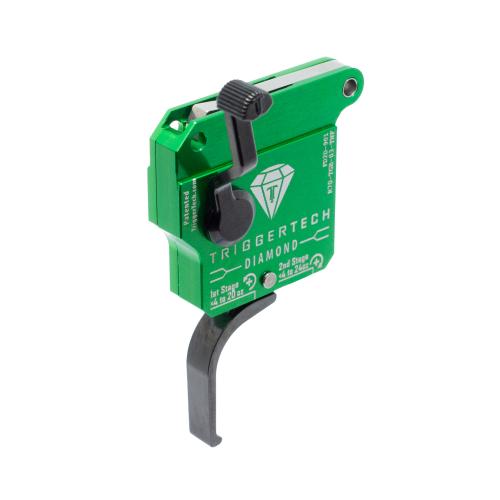 TriggerTech Diamond  Two-Stage Flat Clean Trigger Green w/Black Parts Finish for Remington 700 RH