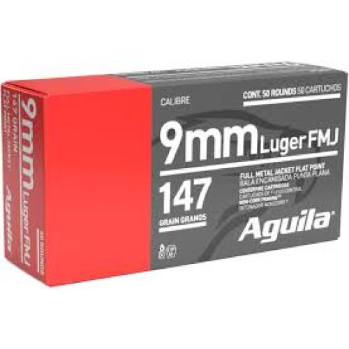 Aguila 1E097719 Target & Range Handgun 9mm Luger 147 gr FMJ Flat Point (FMJFP) 50 Per Box