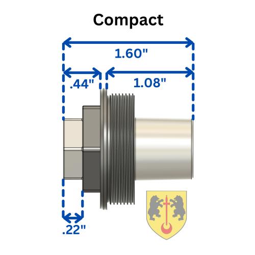 Compact Muzzle Brake (1/2-28, 5.56 bore) Plan-B Suppressor Mount