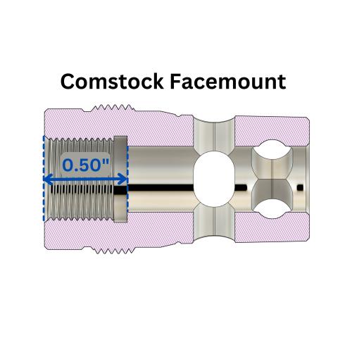 Compact Muzzle Brake (1/2-28, 5.56 bore) Plan-B Suppressor Mount