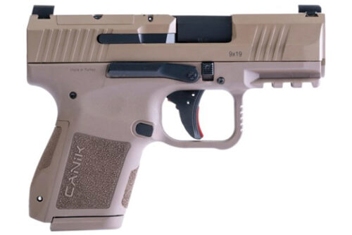 Canik HG7620DN MC9  9mm Luger 12+1/15+1 3.18 Black Steel Barrel, Flat Dark Earth Cerakote Optic Ready/Serrated Slide, Black Polymer Frame w/Picatinny Rail, Textured Flat Dark Earth Polymer Grips