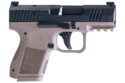 Canik HG7620BDN MC9  9mm Luger 12+1/15+1 3.18 Black Barrel, Black Optic Ready/Serrated Slide, Flat Dark Earth Polymer Frame w/Picatinny Rail, Texture Flat Dark Earth Polymer Grips