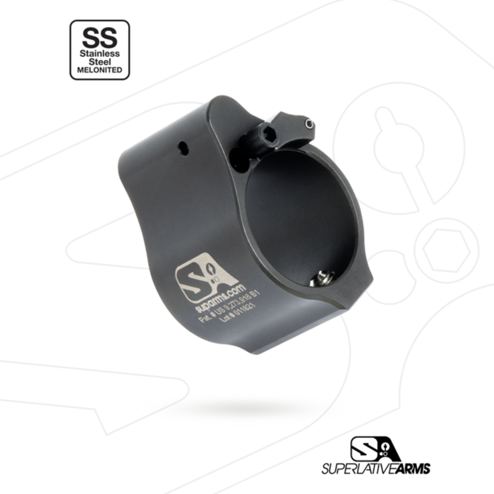 Superlative Arms Adjustable Gas Block - .875 Set Screw Black