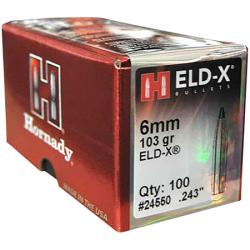 Hornady 24550 ELD-X 6mm .243 103 gr Extremely Low Drag eXpanding 100 Per Box