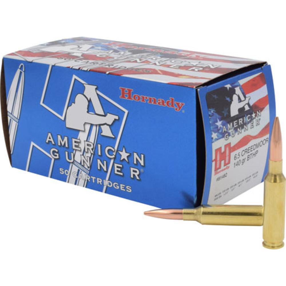 Hornady 81482 American Gunner 6.5Creedmoor 140gr Hollow Point Boat Tail 50 Per Box