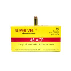 Super Vel .45 ACP 230 gr. FMJ 50rd box